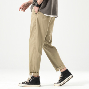 冰丝休闲长裤 百搭男装 男款 子美式 宽松舒适百搭锥形免烫抗皱裤 夏季