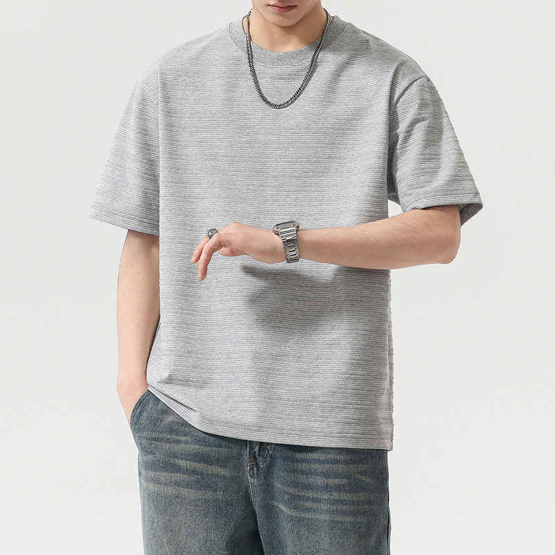 新款轻奢肌理渐变短袖 男士夏季透气舒适T恤 潮流百搭款