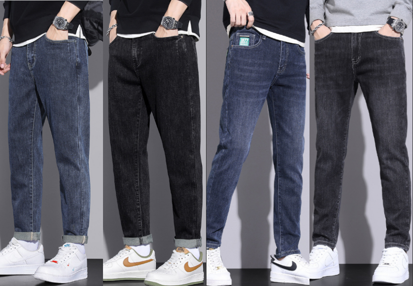 24新款品牌专柜四季通勤潮流牛仔卷边男长裤街头水洗特价做事工装,男装,牛仔裤,淘宝优惠券,粉丝福利购,淘宝优惠卷