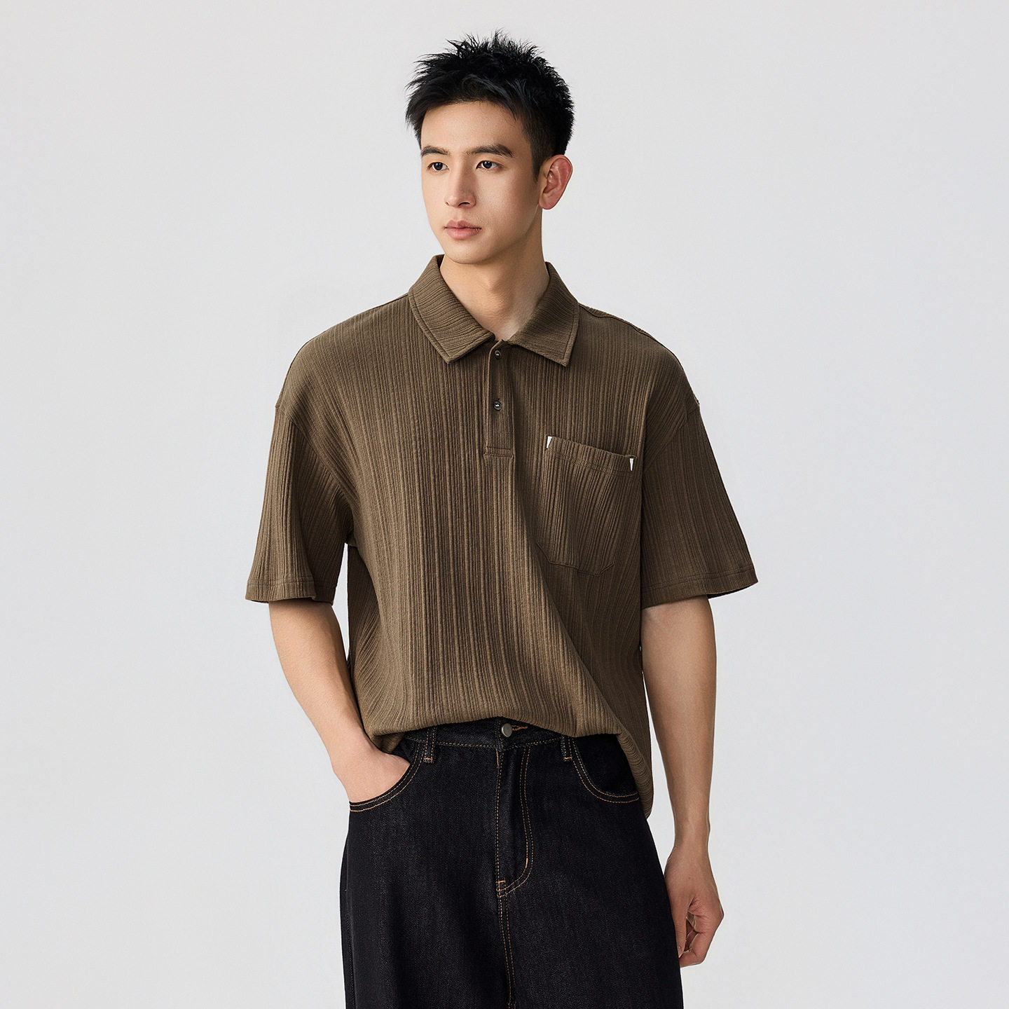 美式短袖polo衫男士夏季新款2026春夏新款男士百搭POLO衫