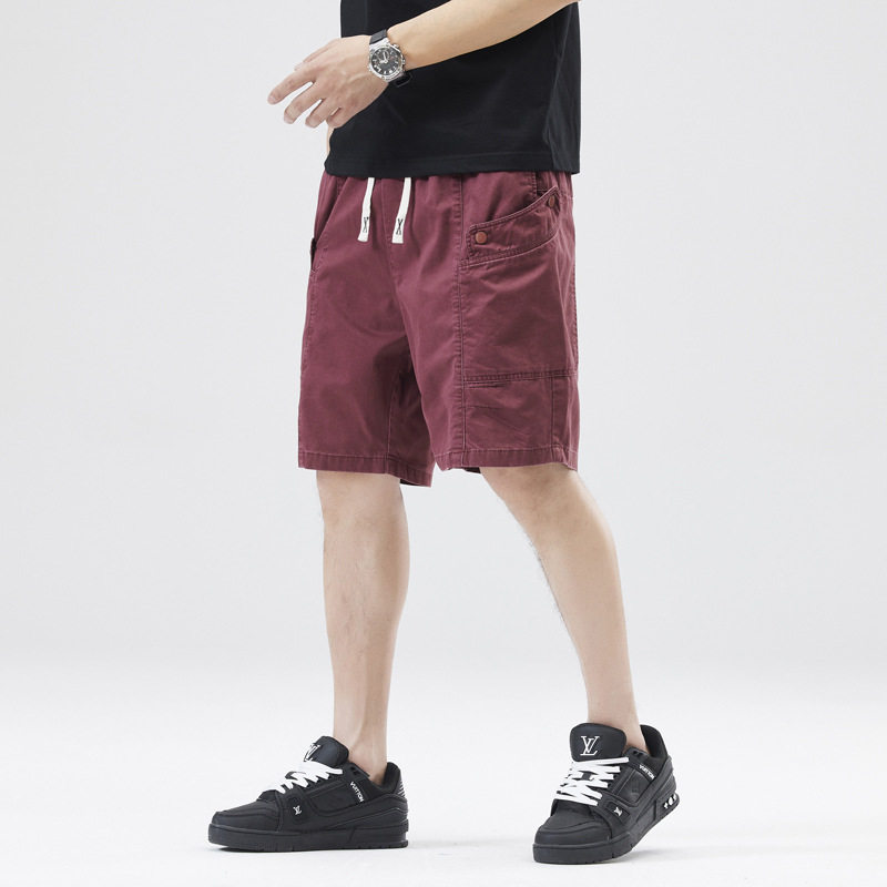 6527夏季新款男美式休闲重磅洗水户外复古风五分裤男