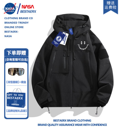 NASA联名潮牌冲锋衣男款秋冬季2025新款户外三合一登山加厚外套女