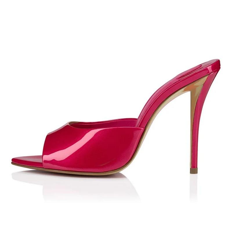 时装凉鞋 欧美尖头彩色细跟外贸女鞋high heels高跟鞋大码12