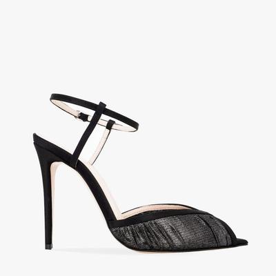 欧美高跟凉鞋尖头褶皱蕾丝水钻细跟女婚宴鞋wedding shoes women