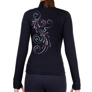 花样滑冰训练服女童拉绒定制成人加绒套装上衣裤子半包全包带钻款