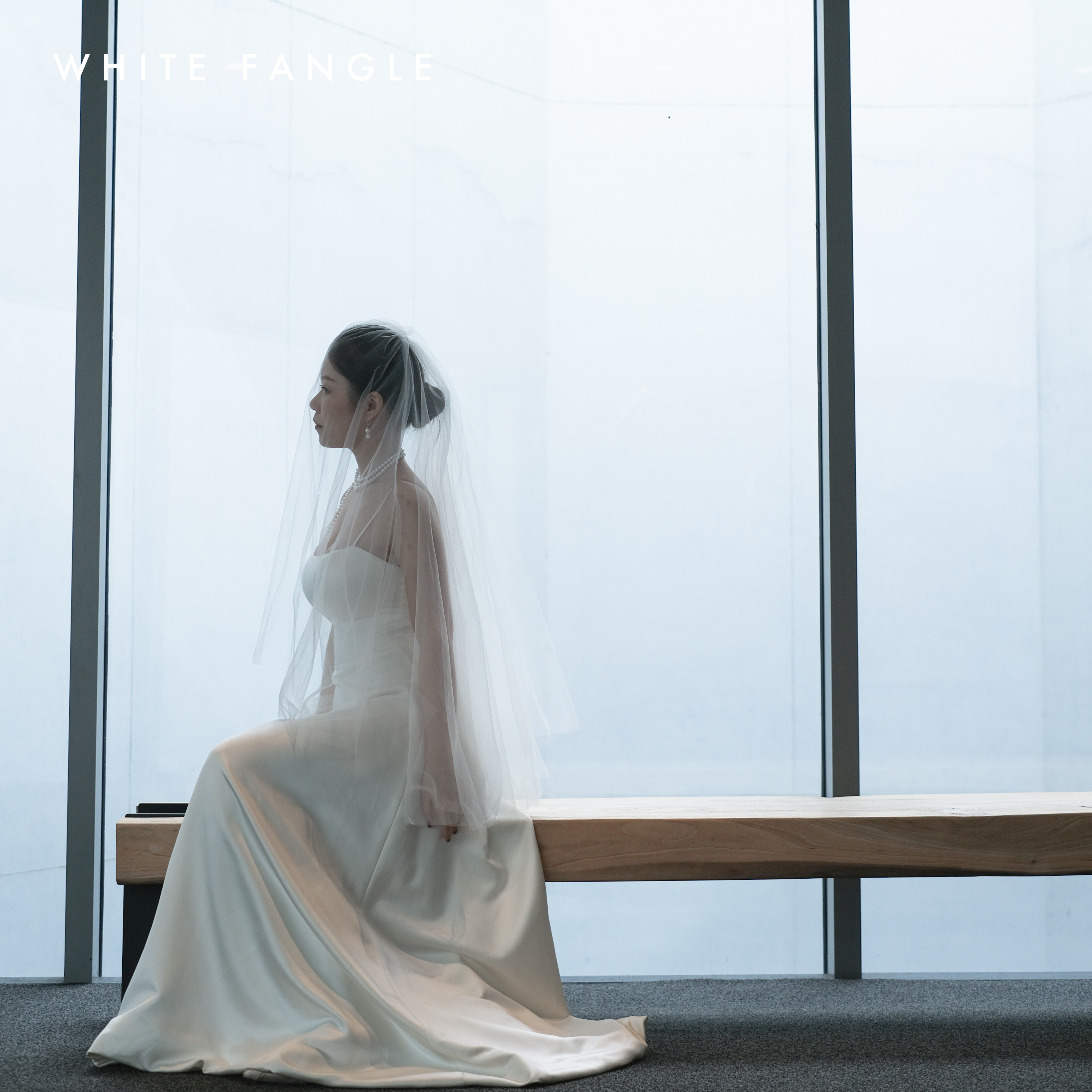 WHITE FANGLE 遇见 素款头纱 超透素纱进口网纱