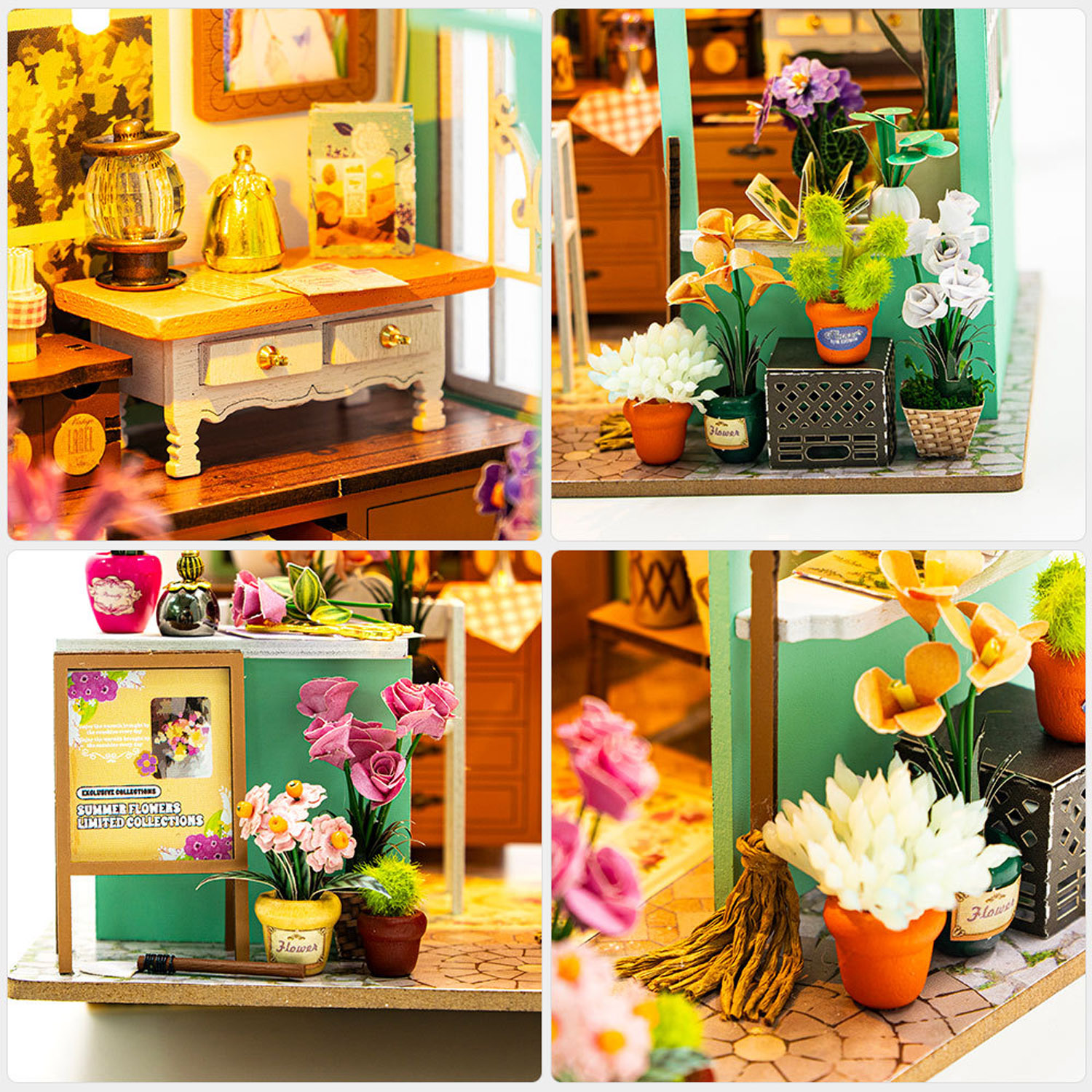 马卡龙仿真花小屋模型解压生日
