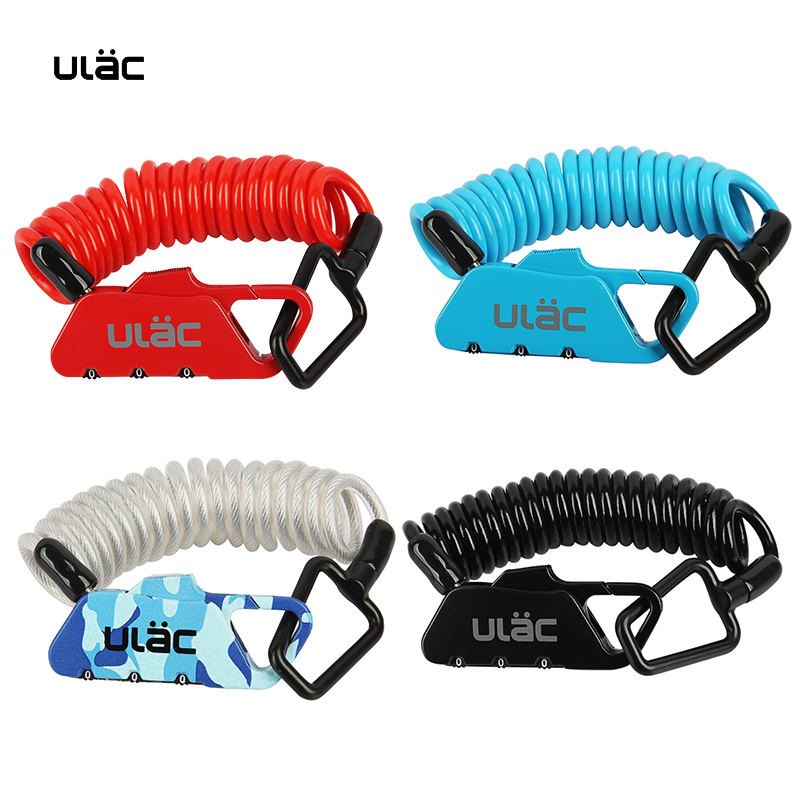 ULAC优力安全帽锁密码锁行李箱锁电动车自行车迷你密码锁钢缆锁K2