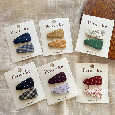 边夹刘海夹棉麻布艺韩版发夹