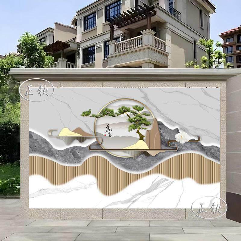 室外庭院瓷砖画新中式别墅迎门墙客厅背景墙定制农村外墙影壁照福
