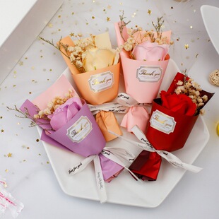 女神节网红伴手礼小花束玫瑰向日葵香皂花仿真花创意生日地推地摊