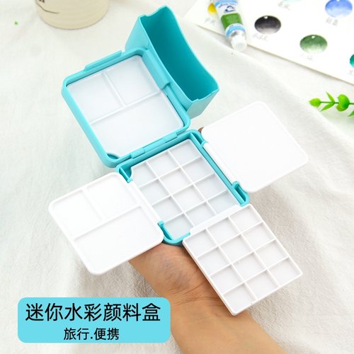 迷你水彩颜料盒12色24色便携小号