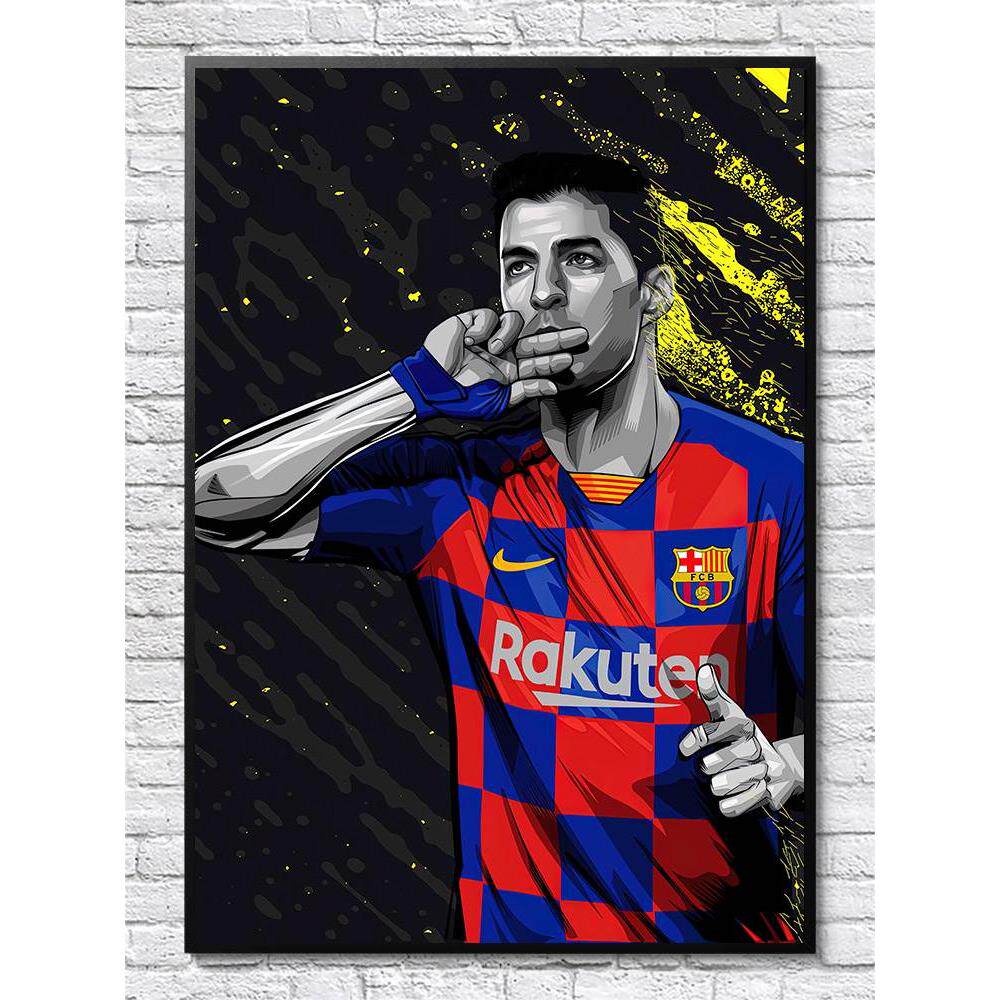 苏亚雷斯海报贴纸乌拉圭苏牙足球马德里球星卧室房间壁纸装饰挂画