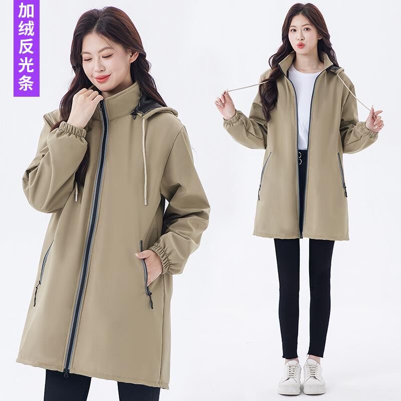 套棉袄的罩衣围裙学生大褂卖肉厨房罩羽绒服保暖帅气外衣带袖宽松