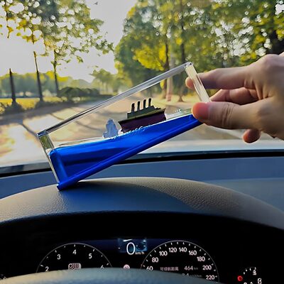 【爱永不落幕】男式高级感车摆件轮船漂流瓶乘风破浪船中控台装饰