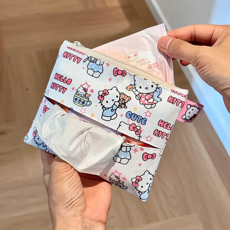 可爱猫卫生巾收纳包姨妈巾纸巾收纳大容量学生随身创意小巧便携式