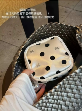 迷你随身小首饰包包！波点首饰收纳包旅游便携分层手饰品耳环项链