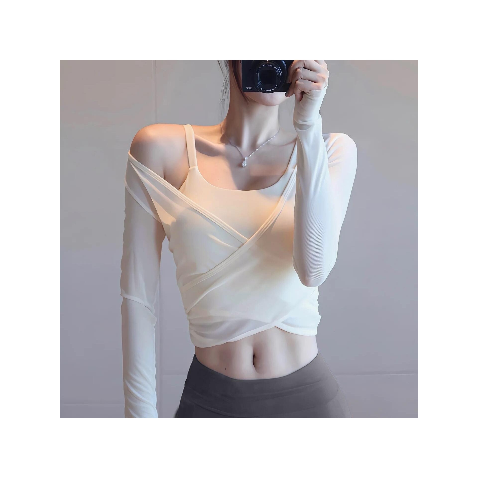 瑜伽服套装女2026新款两件套运动上衣显瘦罩衫普拉提训练健身长袖