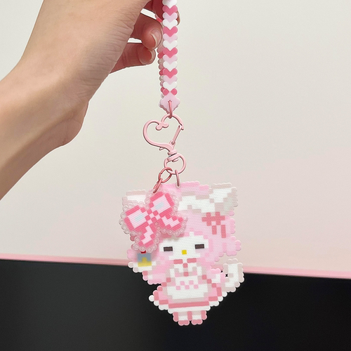 爱心拼豆钥匙扣手工diy拼豆配件工具挂件开口圈链接环装饰饰品