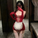 精致绝美睡裙情侣角色扮演女仆制服纯欲性感红色网衣节日约会睡衣