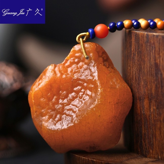 广久波罗的海天然蜜蜡吊坠一物一图琥珀原石原矿项坠挂件送21.55g