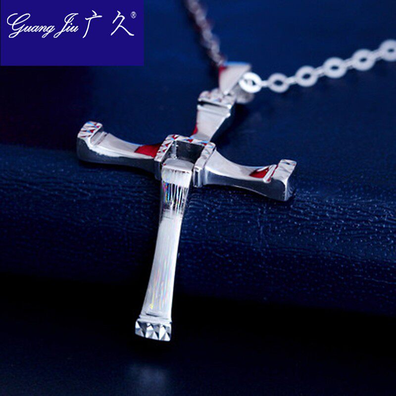 珠宝首饰铂金白金吊坠十字架男女款时尚pt950项坠送银项链HW0530