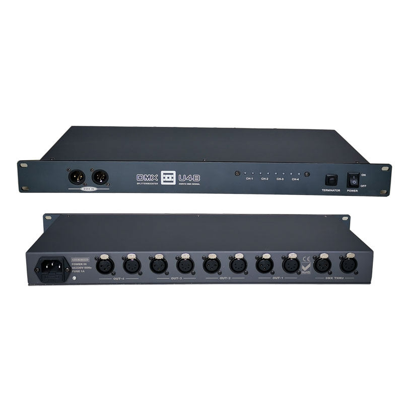 8路DMX512灯光放大器分配器4路光电隔离舞台演出设备信号扩大器