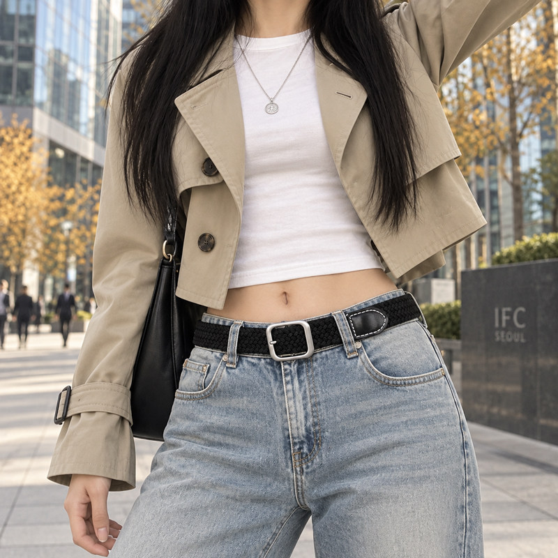 女士腰带女款编织2026新款免打孔图片