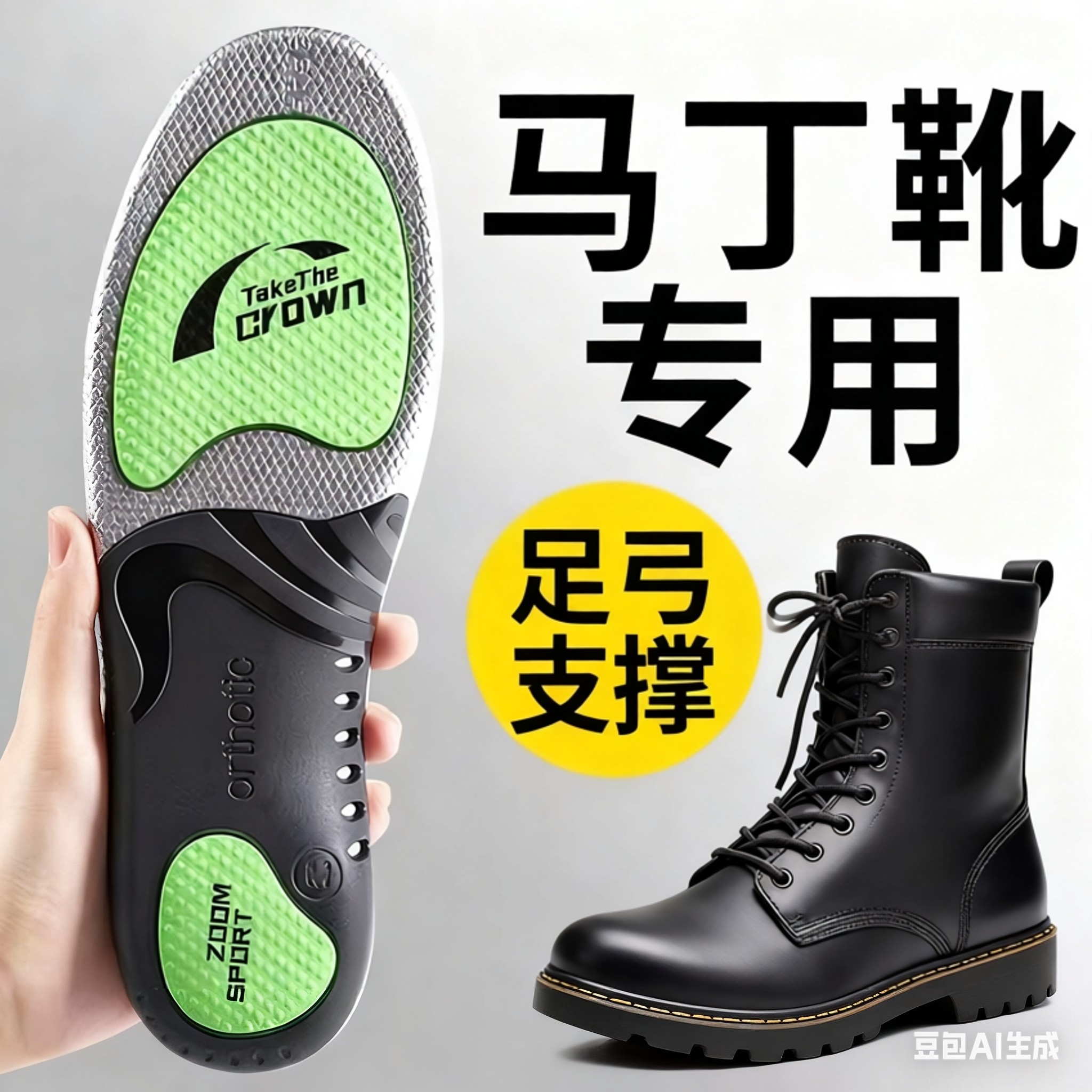 马丁靴专用足弓支撑鞋垫男女款专业扁平足久站不累运动气垫减震