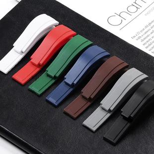 适配rolex劳力士游艇名仕黑绿水鬼迪通拿GMT日志橡胶硅胶手表带