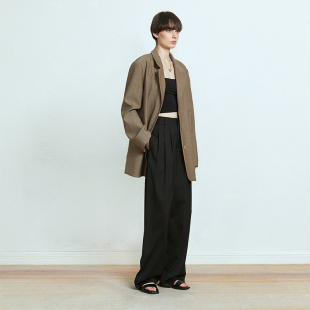 Carolingian極简ROW风 女小廓形大气外套 精纺羊毛西装