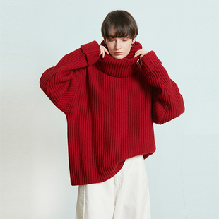 Carolingian極简ROW风 重磅澳洲羊毛高克重加厚廓形毛衣