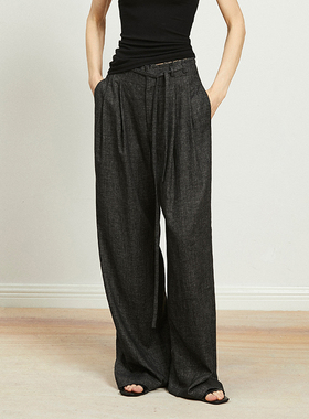 Carolingian ROW气质！重磅亚麻+VISCOS高阶显瘦直筒阔腿裤2025