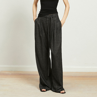 VISCOS高阶显瘦直筒阔腿裤 重磅亚麻 2025 ROW气质 Carolingian