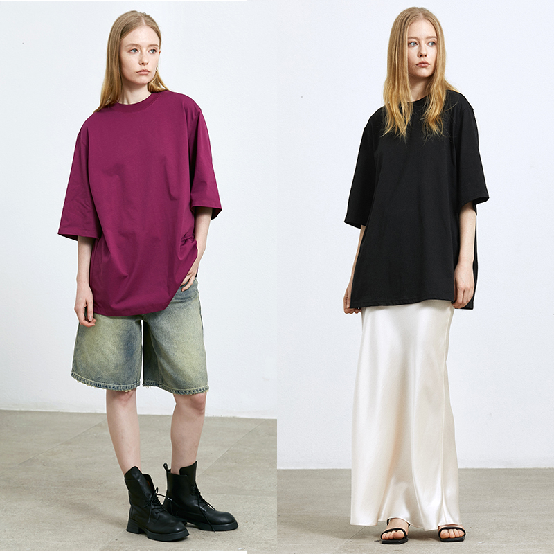 小众设计高克重精梳棉廓形T恤