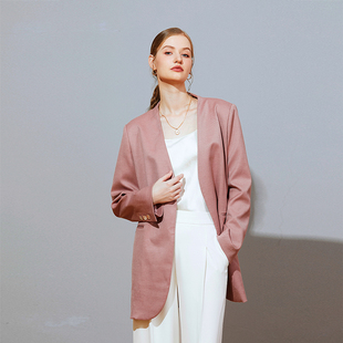 气质大廓形精纺羊毛西装 女外套 欧版 Carolingian设计师Ji简