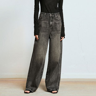Carolingian重磅低奢 2025 重工洗水丹宁长绒棉高腰直筒牛仔裤