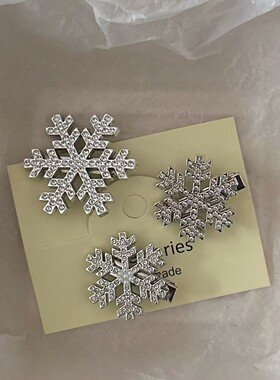 秋冬时尚雪花发夹韩系高级感气质少女风侧边发卡鸭嘴夹饰品发饰新