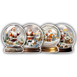 新品 圣诞老人树祝福 圣诞节日汽车机车行李箱防水乙烯基贴纸