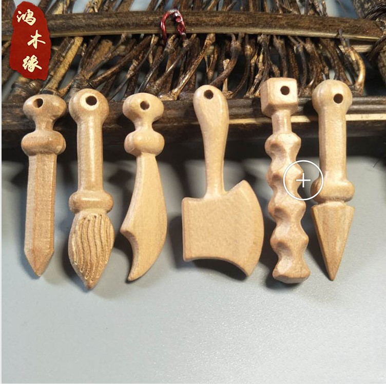 桃木刀剑斧棍枪笔桃木工艺品挂件雕刻饰品配件