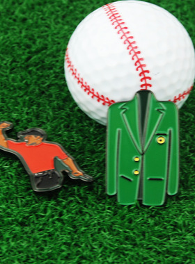 新款现货金属锰钢帽夹搭配泰格·伍兹和绿色夹克球位标马克marker