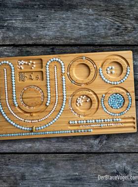 新Wooden Beading Board木制串珠板珠饰板手链脚链木质珍珠板