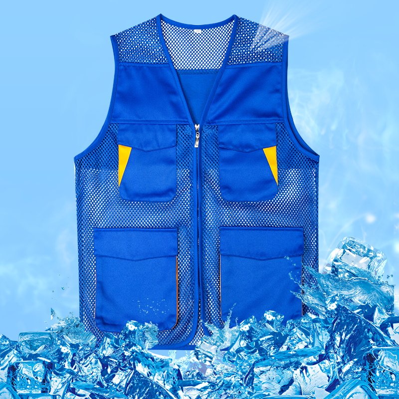 VOLUNTEER VEST CUSTOM BREATHABLE VOLUNTEER VEST MULTI-POCKET MESH PUBLICITY OVERALLS FISHING DIRECTOR PRINT LOGO