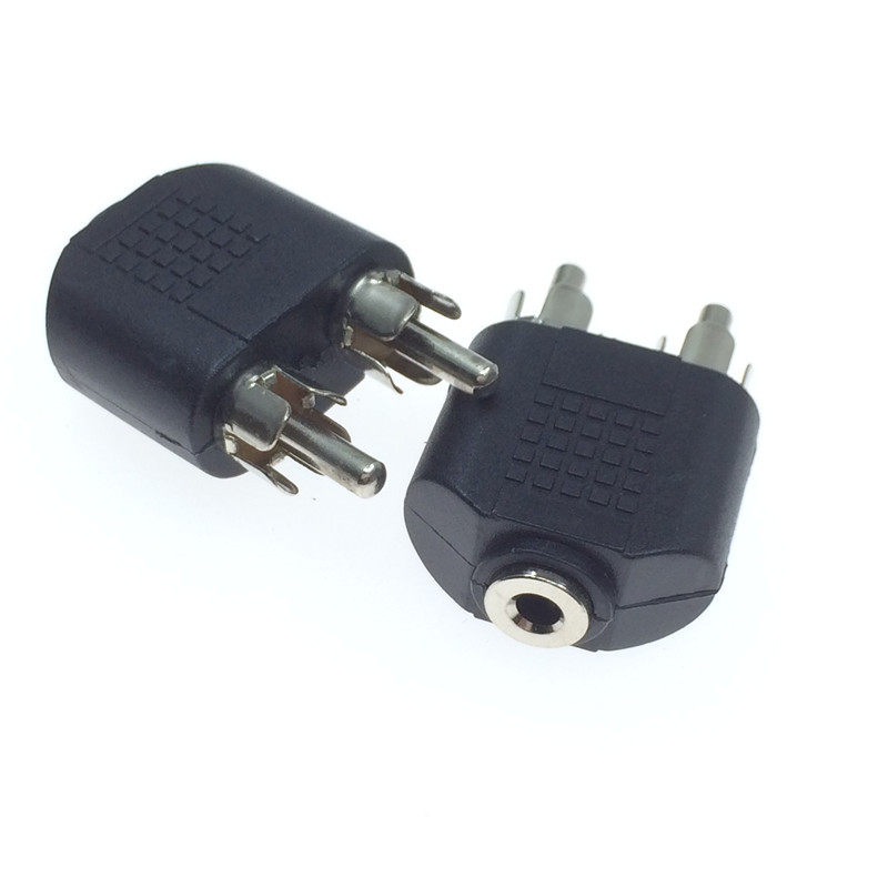 5mm转2rca转接头3.5母转双莲花公插头电脑手机音响音箱音频转换