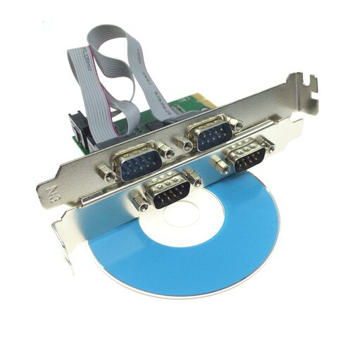pci-e串口卡台式电脑RS232扩展卡四DB9针台式机COM口主机4个串口