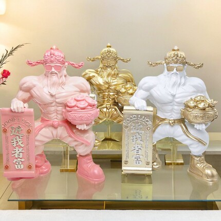 财神爷摆件招财进宝办公室桌面装饰品店铺开业礼品送朋友创意礼物