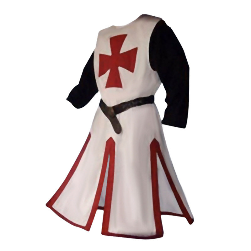 欧美万圣节服装中世纪束腰开叉拼接男上衣Medieval Slit Tunic。