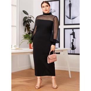 Elegant for gauze skirt dresses ladies women size plus fat