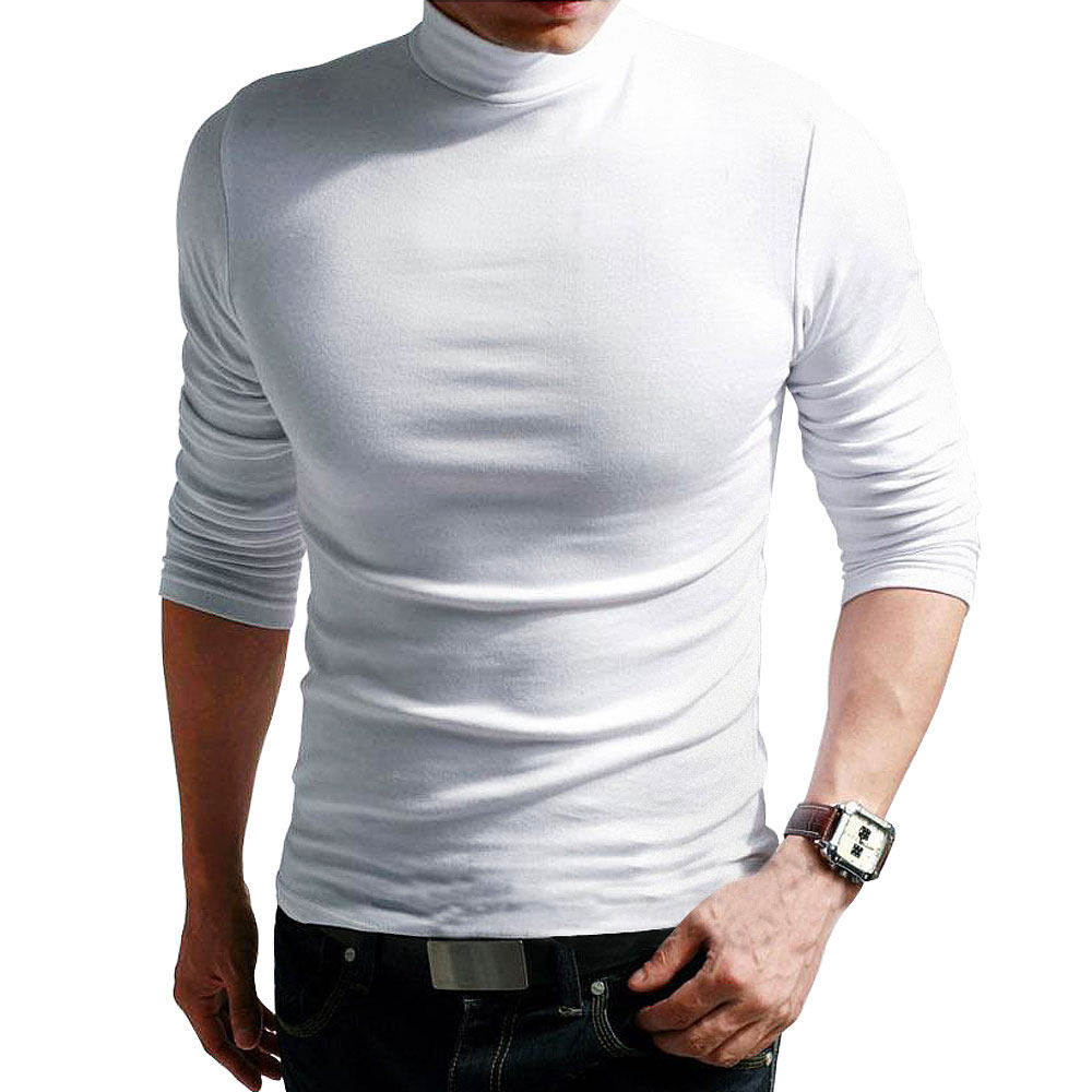 男士高领T恤Turtleneck Men's Long Sleeve T Shirts Base Tshirt