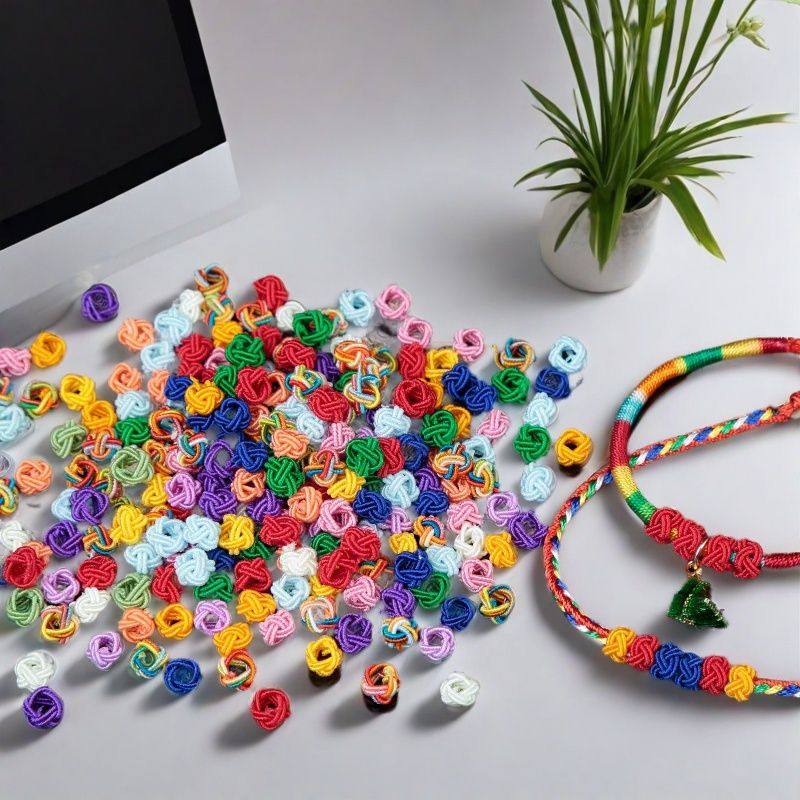 小号菠萝扣线圈线结手工diy材料手链红绳手绳隔珠扣子配饰小线圈